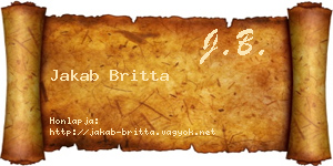 Jakab Britta névjegykártya